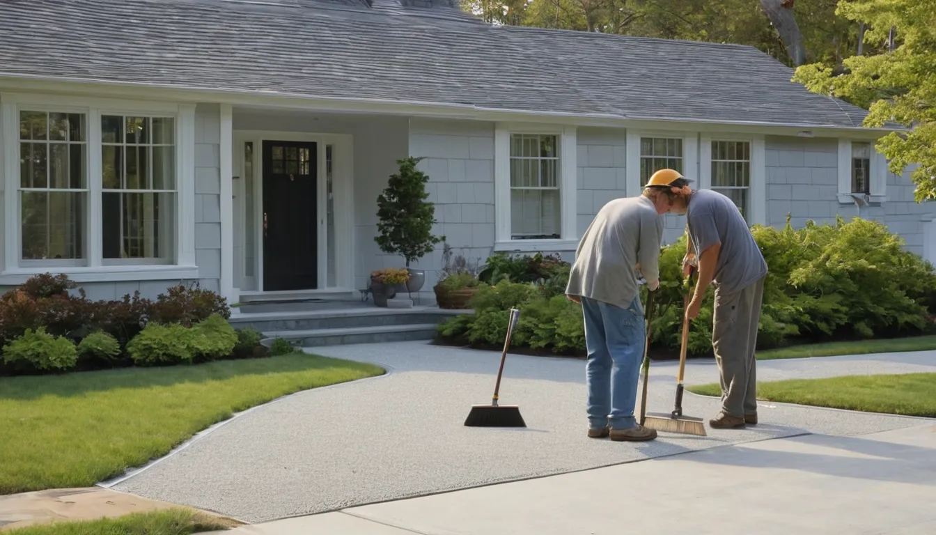 A freshly poured concrete driveway leading to a home near Brewster